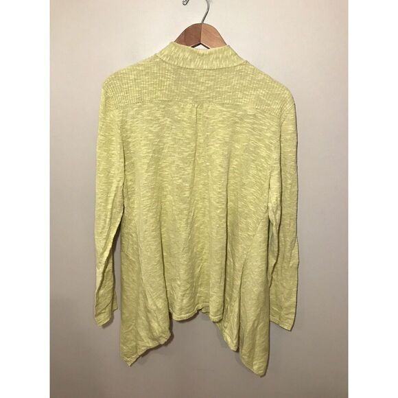 Eileen Fisher Draped Linen Blend Cardigan Women’s Large Pockets Pea Green‎ - Picture 3 of 7